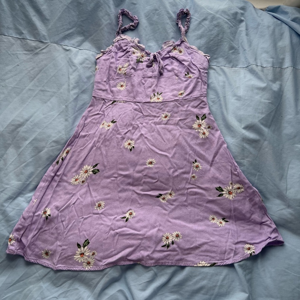 Purple Floral Dress with Daisies